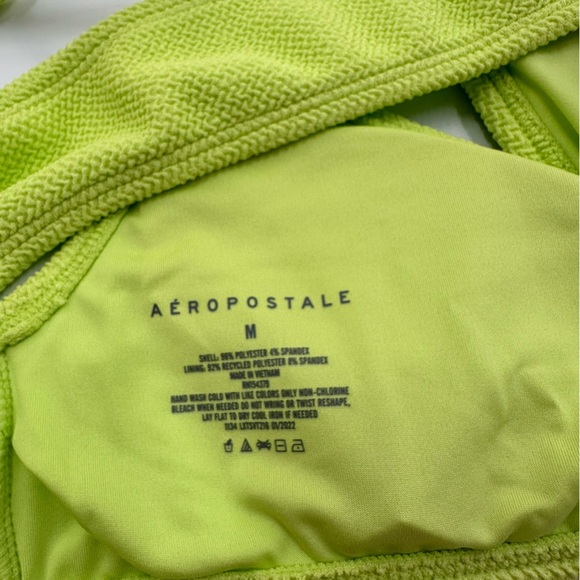 Aeropostale Vibrant Bikini Set Neon Coral & Neon Yellow 2pk - Picture 11 of 11